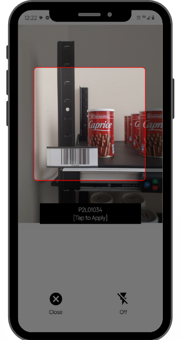Use the camera of the smartphone to scan barcodes